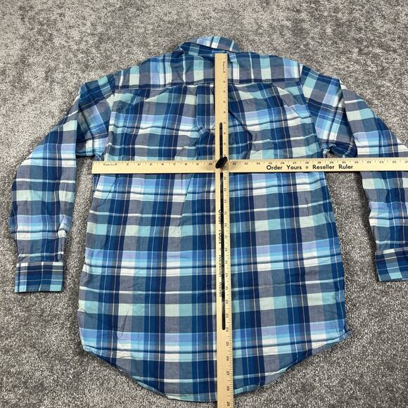 Brooks Brothers Dress Shirt Mens Small Plaid Button Down Spring Cotton Blue - Picture 7 of 11